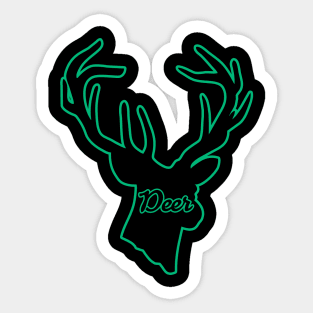 Green logo of a stag Sticker